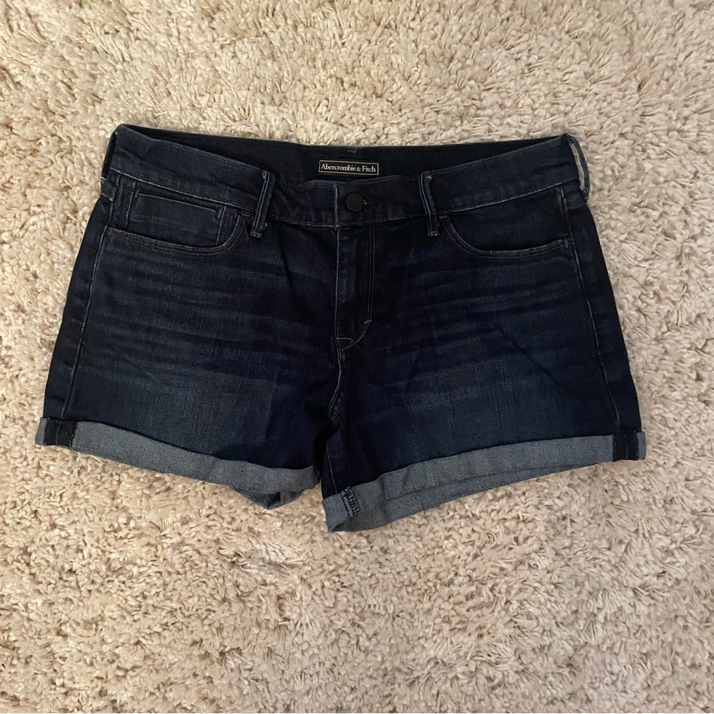 Dark Wash Denim Shorts || Abercrombie & Fitch
